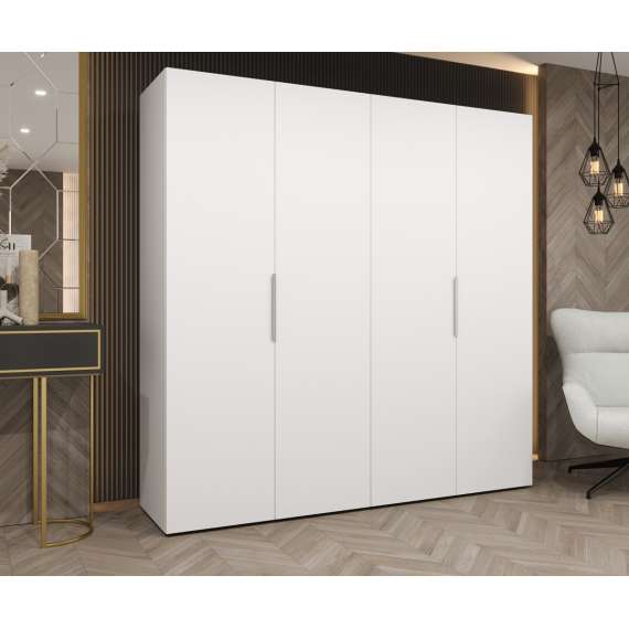 Garderobeskap Marbella 200x202 cm - hvit matt - 4 dører