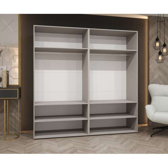 Garderobeskap Marbella 200x202 cm - hvit matt - 4 dører