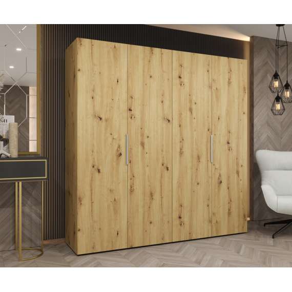 Garderobeskap Marbella 200x202 cm - eik artisan - 4 dører