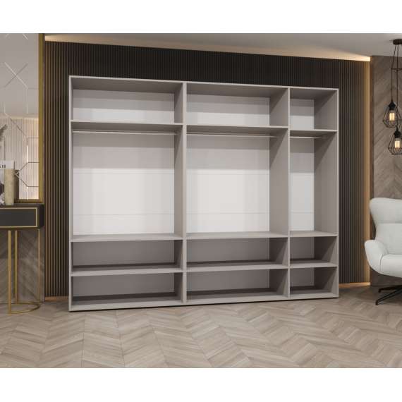 Garderobeskap Marbella 250x202 cm - svart matt - 5 dører