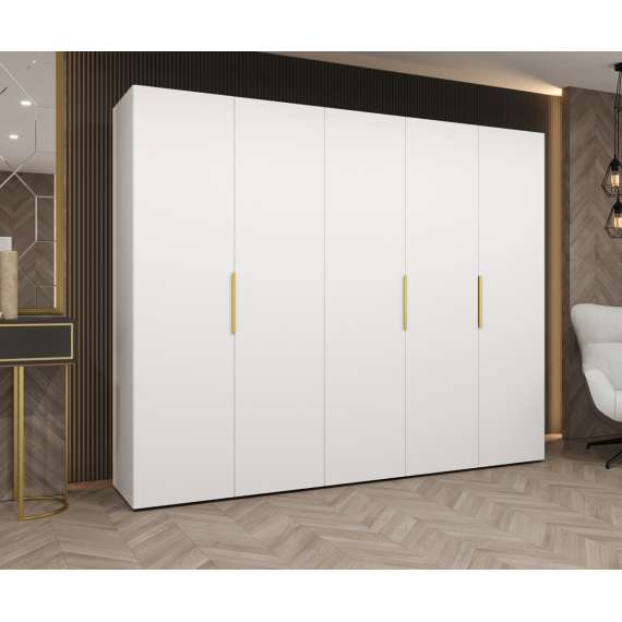 Garderobeskap Marbella 250x202 cm - hvit matt - 5 dører