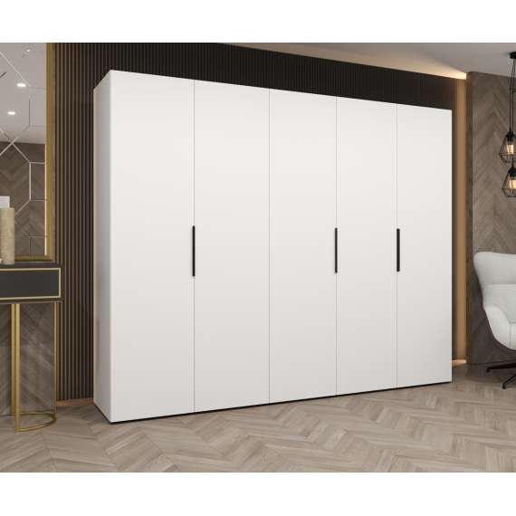 Garderobeskap Marbella 250x202 cm - hvit matt - 5 dører