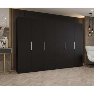 Garderobeskap Marbella 300x202 cm - svart matt - 8 dører