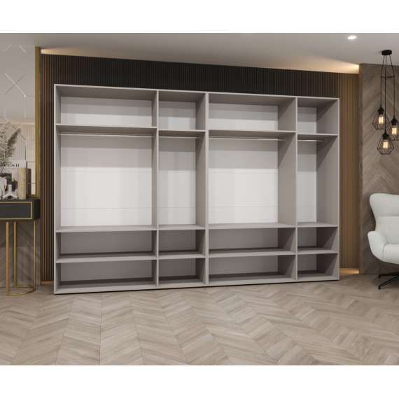 Garderobeskap Marbella 300x202 cm - svart matt - 8 dører