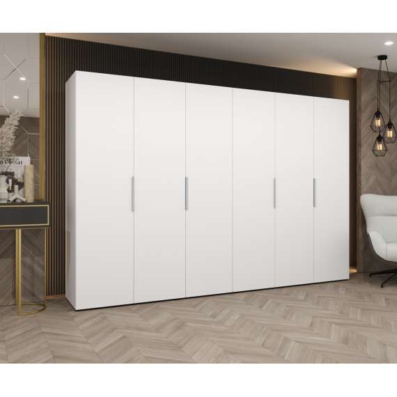 Garderobeskap Marbella 300x202 cm - hvit matt - 6 dører