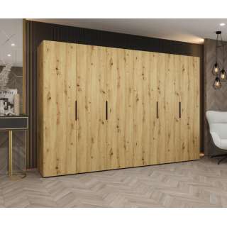 Garderobeskap Marbella 300x202 cm - eik artisan - 6 dører
