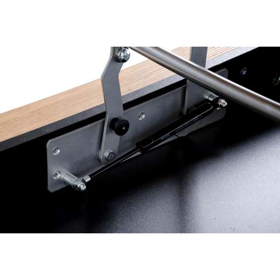 Sofabord Betty - 114x50 cm - eik artisan - svart matt - oppbevaringsplass