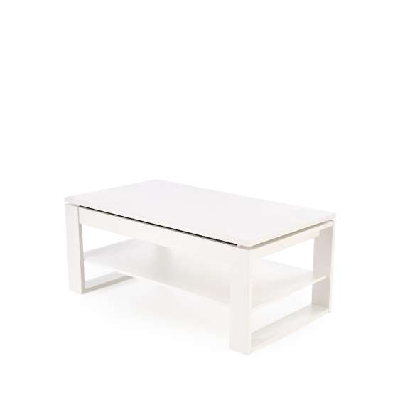 Sofabord Betty - 114x50 cm - hvit matt - oppbevaringsplass