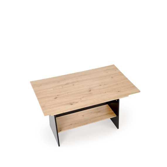 Sofabord Erika - 120-160x61-72 cm - eik artisan - svart matt