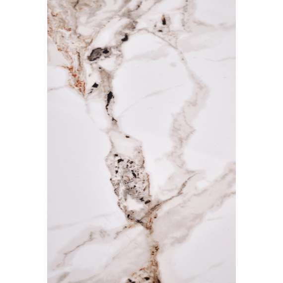 Sofabord CARINA Ø80 cm - valnøtt  - marmor