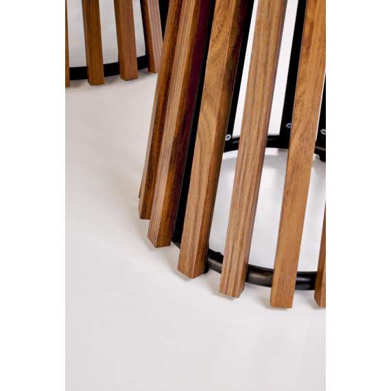 Sofabord CARINA Ø80 cm - valnøtt  - marmor