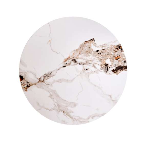 Sofabord CARINA Ø50 cm - valnøtt  - marmor