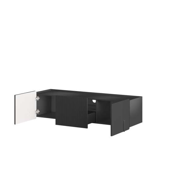 Vegghengt tv-benk Malmi - 150x40 cm - sort - 2 dører - 1 skuff