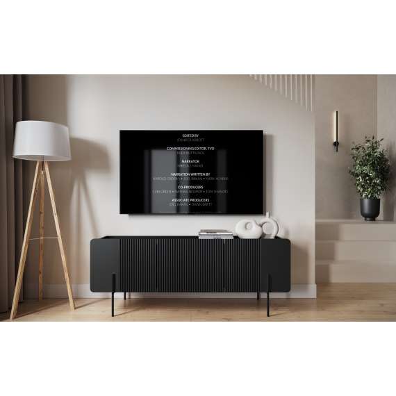 Tv-benk Malmi - 150x40 cm - sort - 2 dører - 2 skuffer