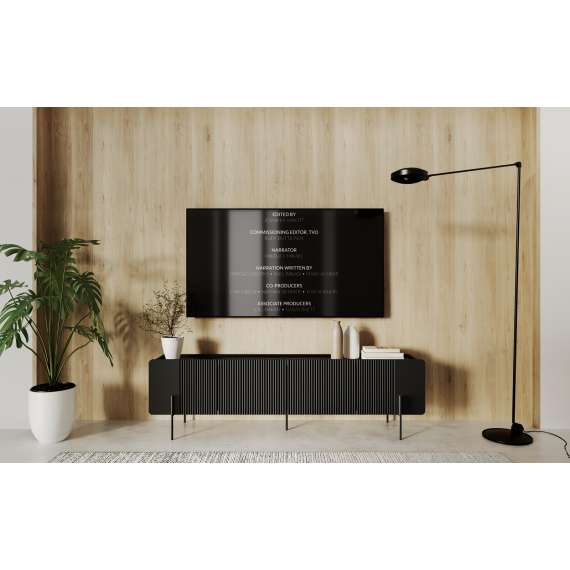 Tv-benk Malmi - 200x57 cm - sort - 2 dører - 2 skuffer