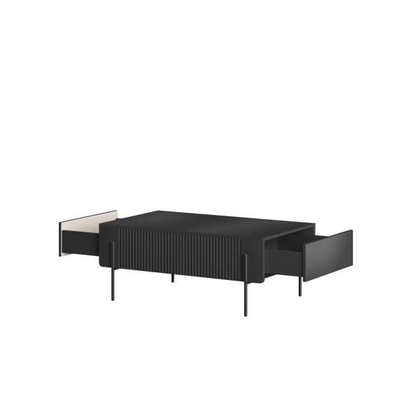 Sofabord Malmi - 100x60 cm - sort - 2 skuffer