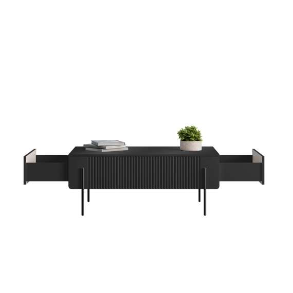 Sofabord Malmi - 100x60 cm - sort - 2 skuffer