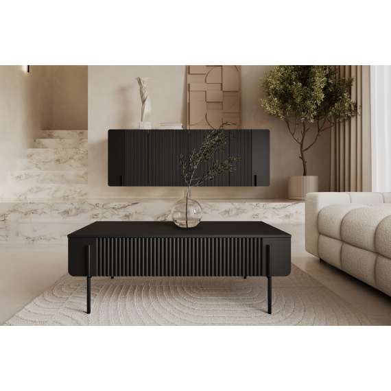 Sofabord Malmi - 100x60 cm - sort - 2 skuffer