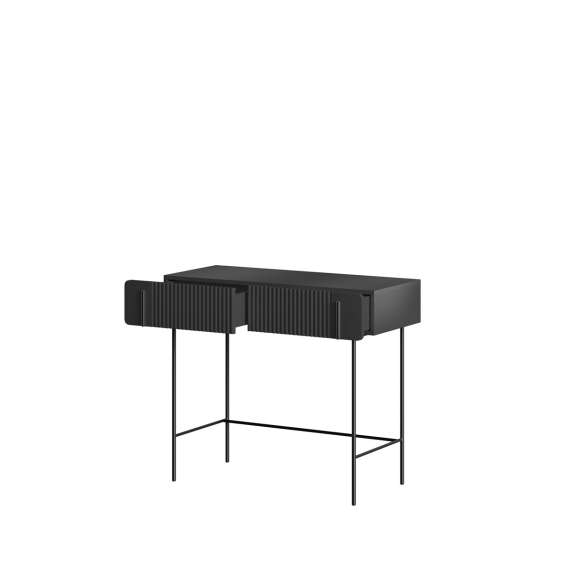 Sminkebord Malmi - 100x42 cm - sort - 2 skuffer