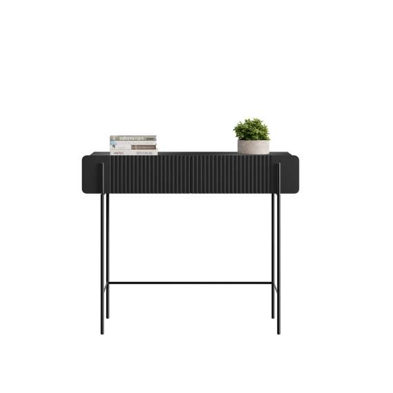 Sminkebord Malmi - 100x42 cm - sort - 2 skuffer