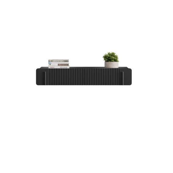 Vegghengt sminkebord Malmi - 100x42 cm - sort - 2 skuffer