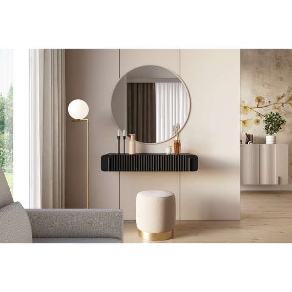 Vegghengt sminkebord Malmi - 100x42 cm - sort - 2 skuffer