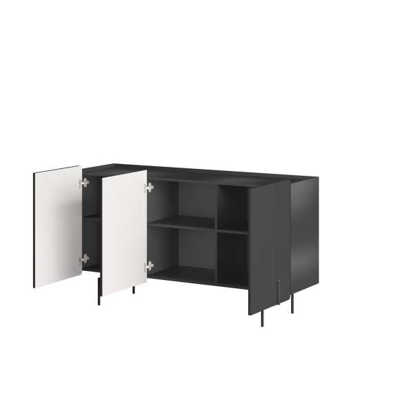 Skjenk Malmi - 150x87 cm - sort - 3 dører