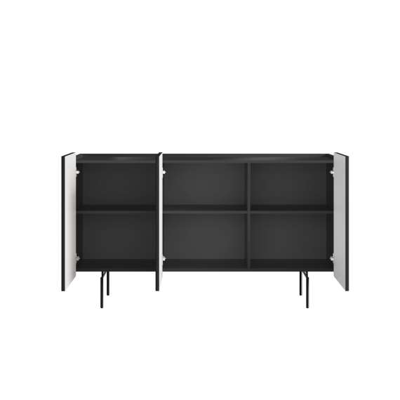 Skjenk Malmi - 150x87 cm - sort - 3 dører