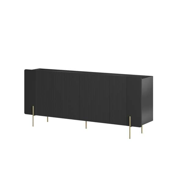 Skjenk Malmi - 200x87 cm - sort - 4 dører