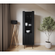 Vitrineskap Malmi - 60x190 cm - sort - 4 dører