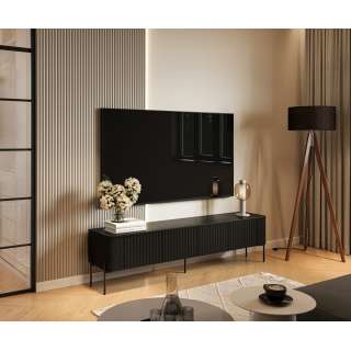 Tv-benk VERA 190x50cm - svart matt - 4 dører