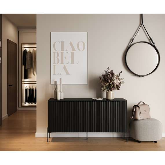 Skjenk VERA 150x80cm - svart matt - 3 dører