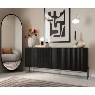 Skjenk VERA 190x80cm - svart matt - 4 dører