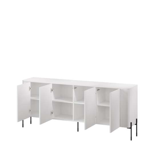 Skjenk VERA 190x80cm - hvit matt - 4 dører