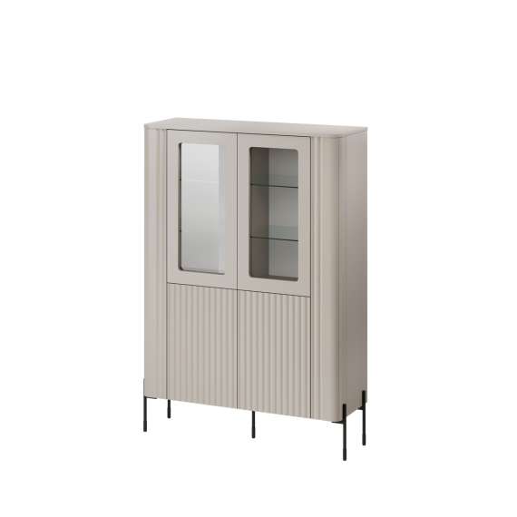 Vitrineskap VERA 190x80cm - cashmere - 2 dører - belysning
