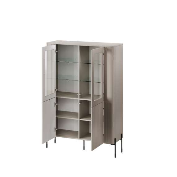 Vitrineskap VERA 190x80cm - cashmere - 2 dører - belysning