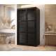 Garderobeskap ROLLER_100x200 cm_lamelldører_svart matt
