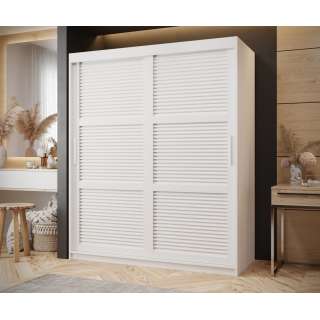 Garderobeskap Roller 150x200 cm - lamelldører - hvit matt