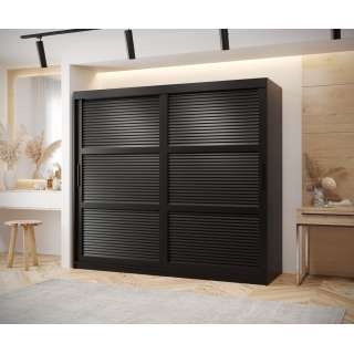 Garderobeskap Roller 200x200 cm - svart matt - lamelldører