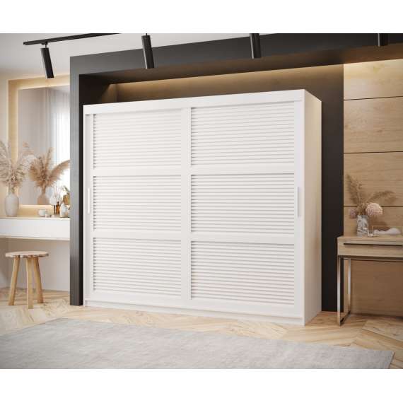 Garderobeskap Roller 200x200 cm - hvit matt matt - lamelldører