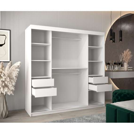 Garderobeskap Roller 200x200 cm - hvit matt matt - lamelldører