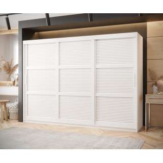 Garderobeskap Roller 250x200 cm - hvit matt matt - lamelldører