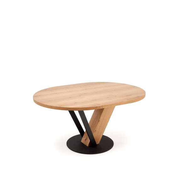 Spisebord Fanis Ø120 cm - med illeggsplate -  eik