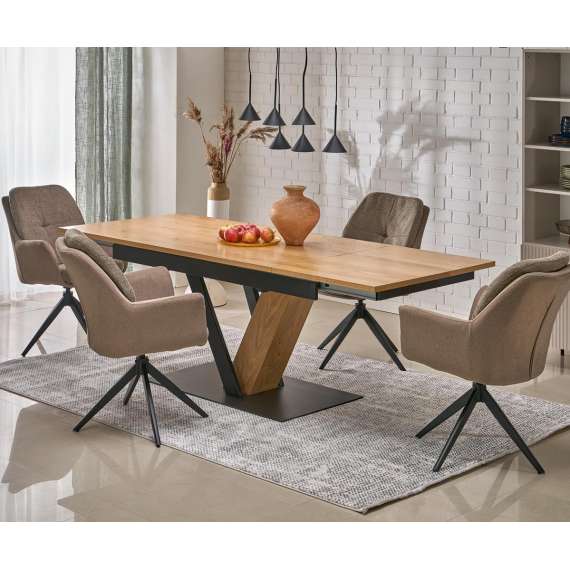 Spisebord Fanis 160-220 cm - med illeggsplate -  eik