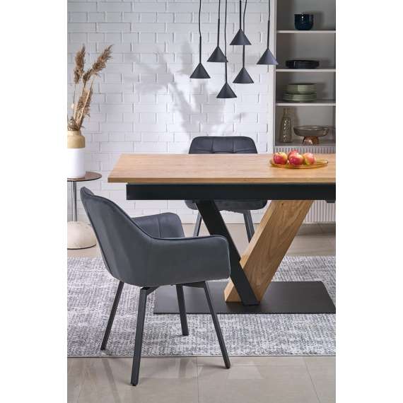 Spisebord Fanis 160-220 cm - med illeggsplate -  eik