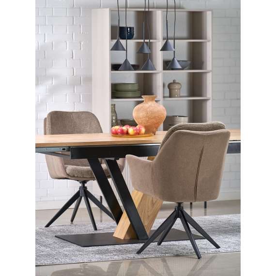 Spisebord Fanis 160-220 cm - med illeggsplate -  eik