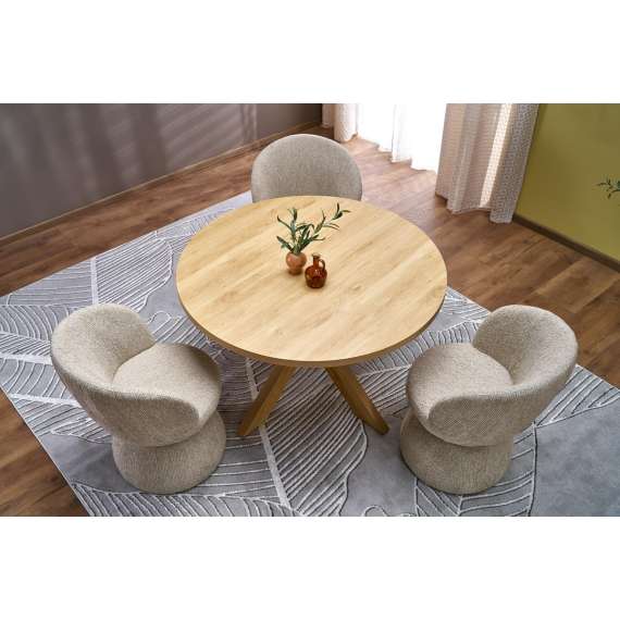 Spisebord Marus Ø120 cm - eik - MDF