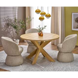 Spisebord Marus Ø120 cm - eik - MDF