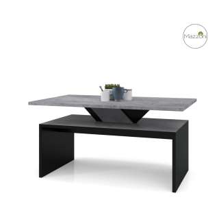 Sofabord Sisi - 110x60 cm - mørk betong - svart matt