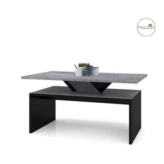 Sofabord Sisi - 110x60 cm - mørk betong - svart matt